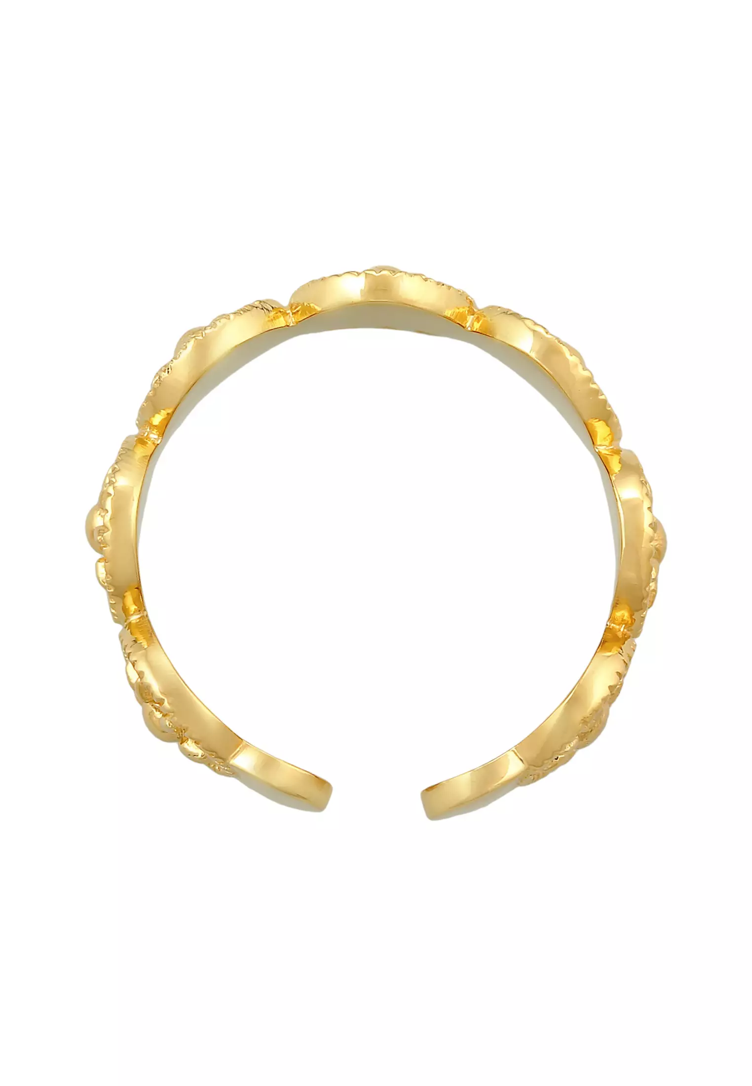 Ring B Sun Design Open Gold Plated