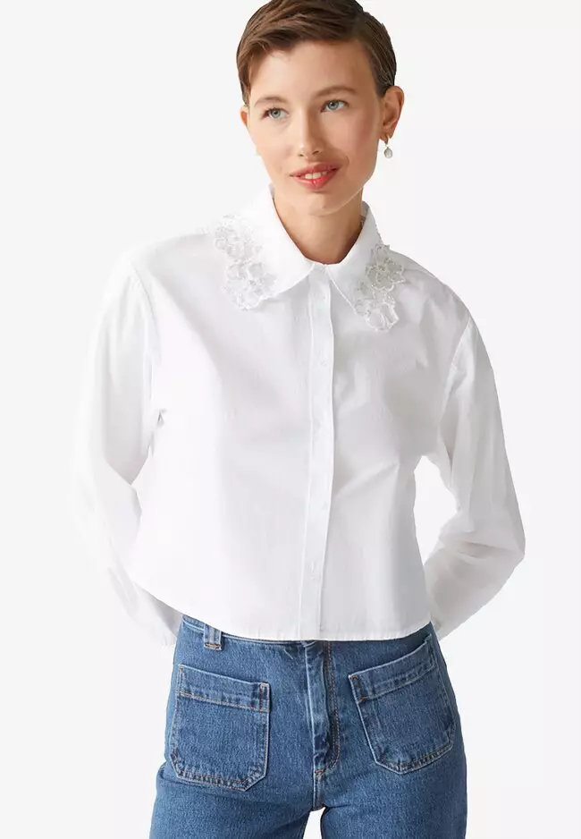 The Floral Embroidered Shirt - S