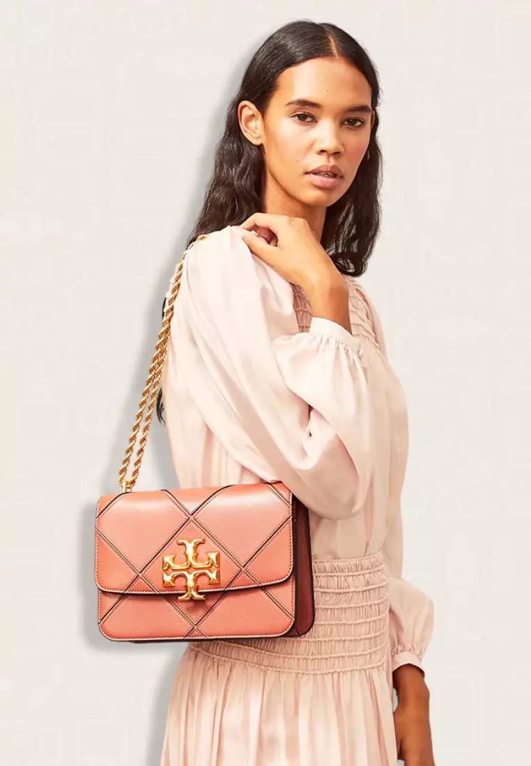 Tory Burch Eleanor Diamond Quilted Convertible Shoulder Bag Toasted Pecan 