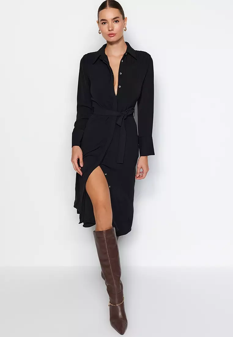 Collared Midi Shirt Dress