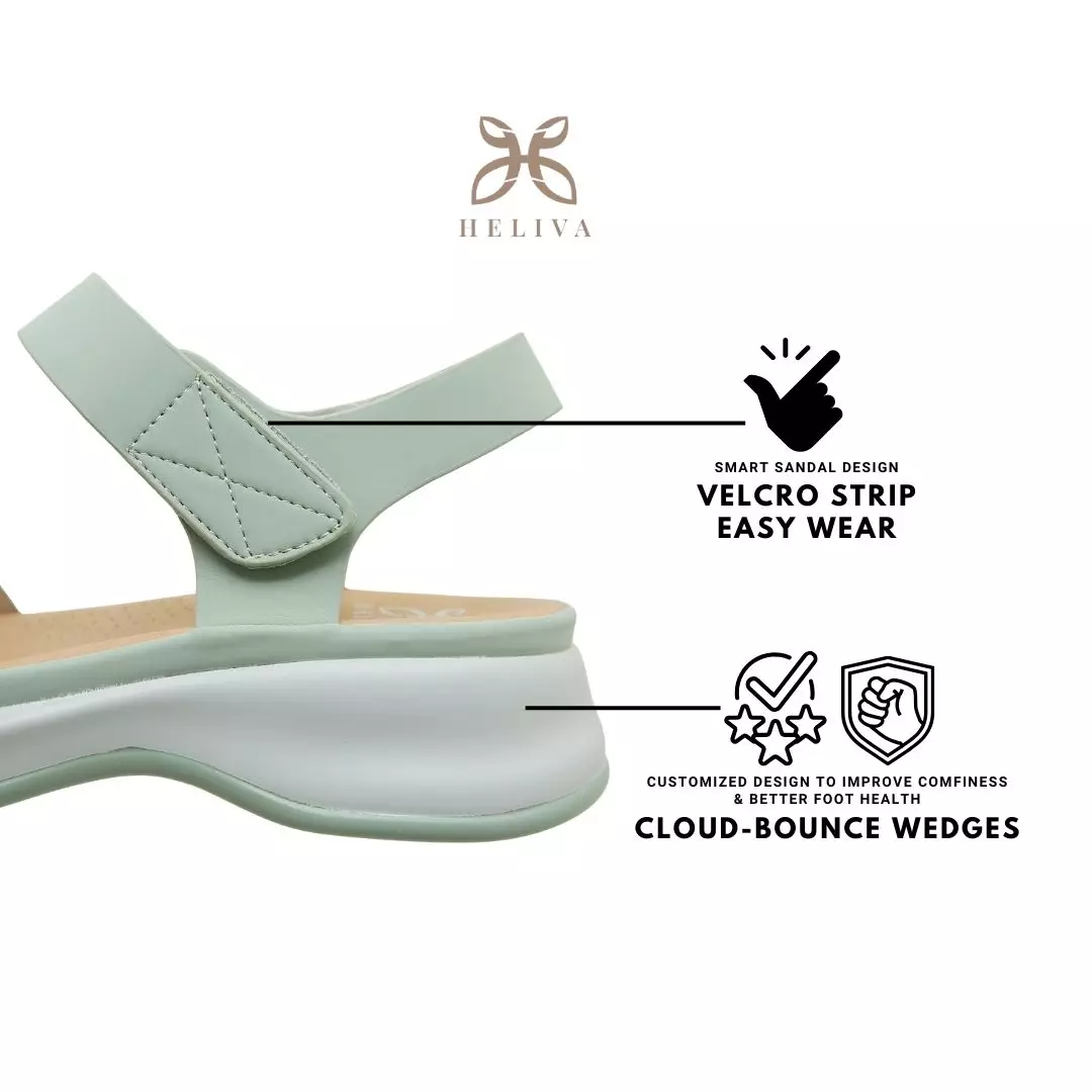 Heliva Vella Sandal Wedges Lady Sling Back Casual Look