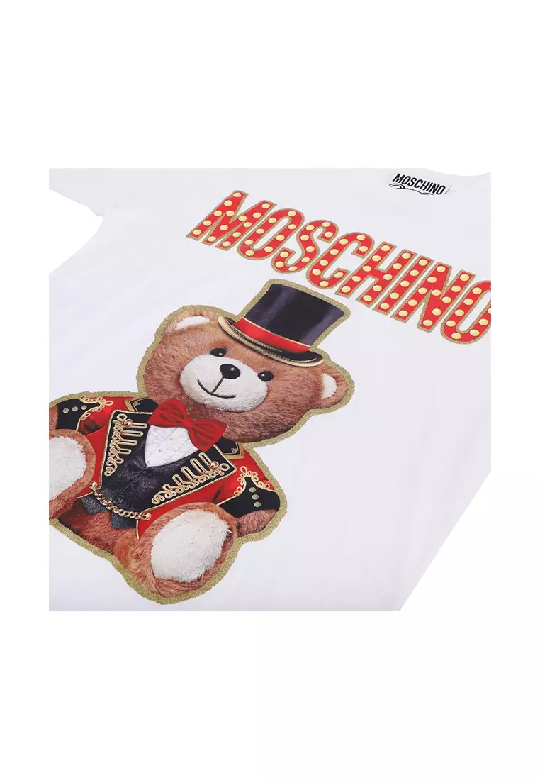 Moschino Teddy Bear Circus Black Cotton T-shirt Medium M Short