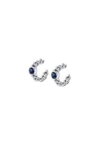 Chiara Ferragni gold Chiara Ferragni Chain 13mm Women's Blue Stone Earrings J19AUW24 B7B36ACDADB2CFGS_1