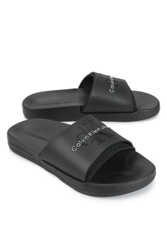 Calvin Klein Norwich Monogram Slide Sandals - Calvin Klein Jeans Footwear |  ZALORA Malaysia