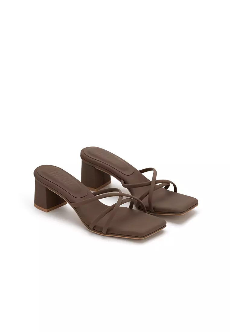 CLOUDFOAM STRAPPY BLOCK HEEL SLIDE方頭踝帶粗跟拖鞋