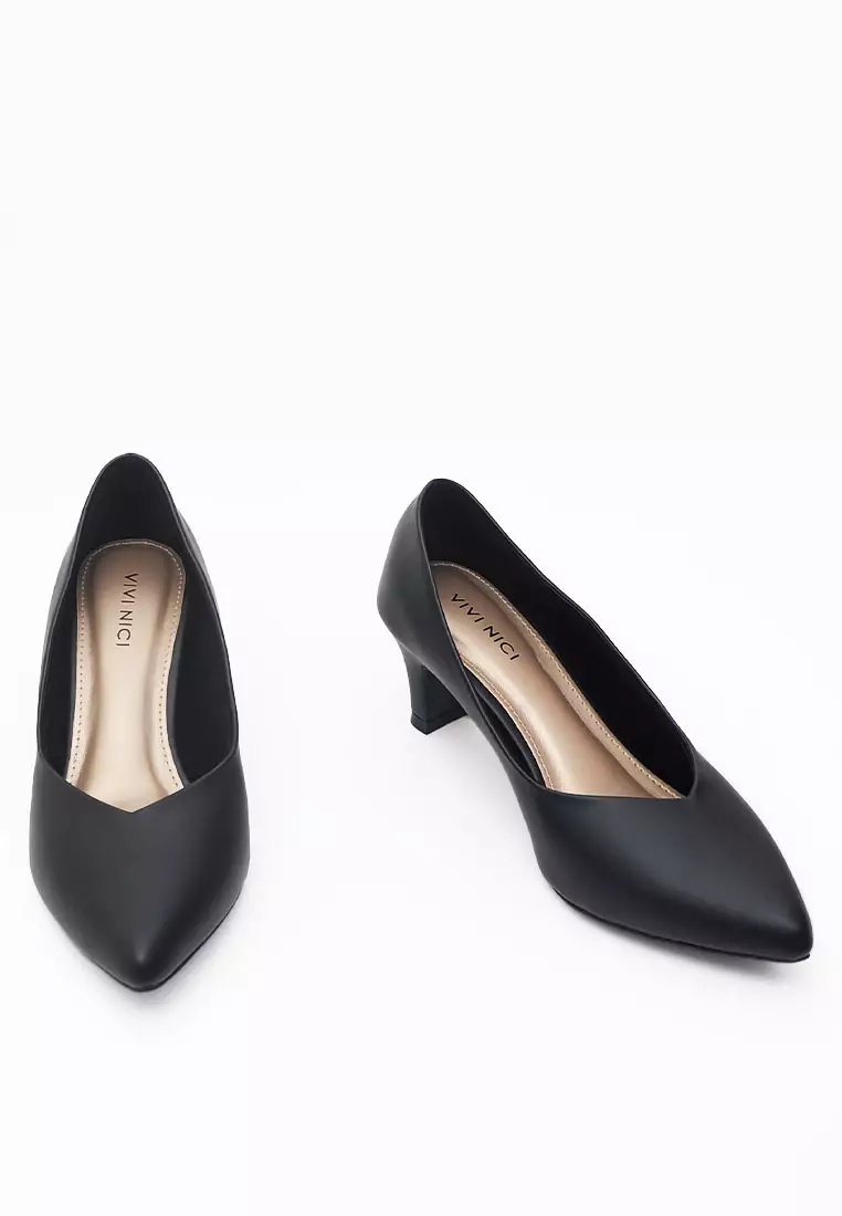 VIVI NICI - Anne Sepatu Wanita Hak 5 cm Black Solid