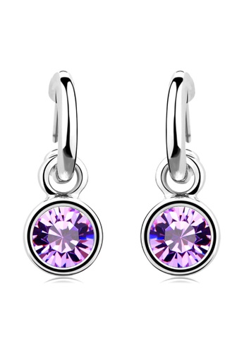Krystal Couture gold KRYSTAL COUTURE Bella Chic Earrings Embellished with Swarovski crystals - White Gold/Purple F66C4AC27999A7GS_1