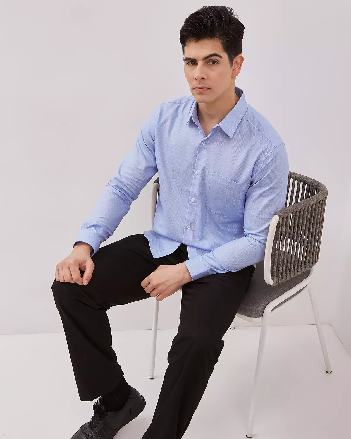 MEN'S BLUE LONG SLEEVE SHIRT