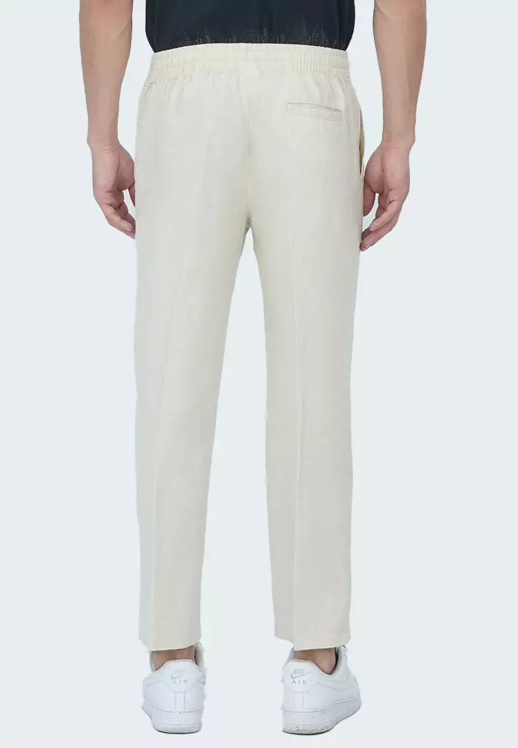 LGS - Celana Kulot Katun - Baggy Pants - Karet Pinggang - Regular Fit - Cream - CKP.578.001.001.C
