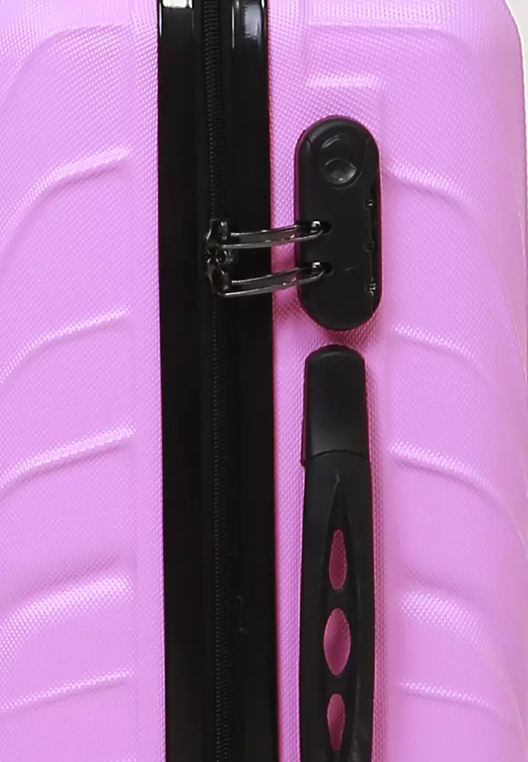 Carlton Tas Koper Unisex Size 20 Inch Travel Luggage Large Compartment Material Fiber ABS ORIGINAL - Pink