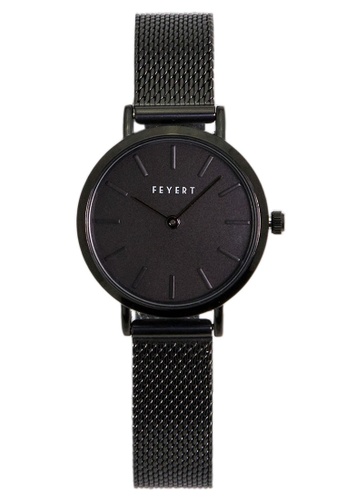 Shop Chronomart Feyert Logo Women S All Black Stainless Steel Mesh Chain Strap Wrist Watch Online On Zalora Philippines