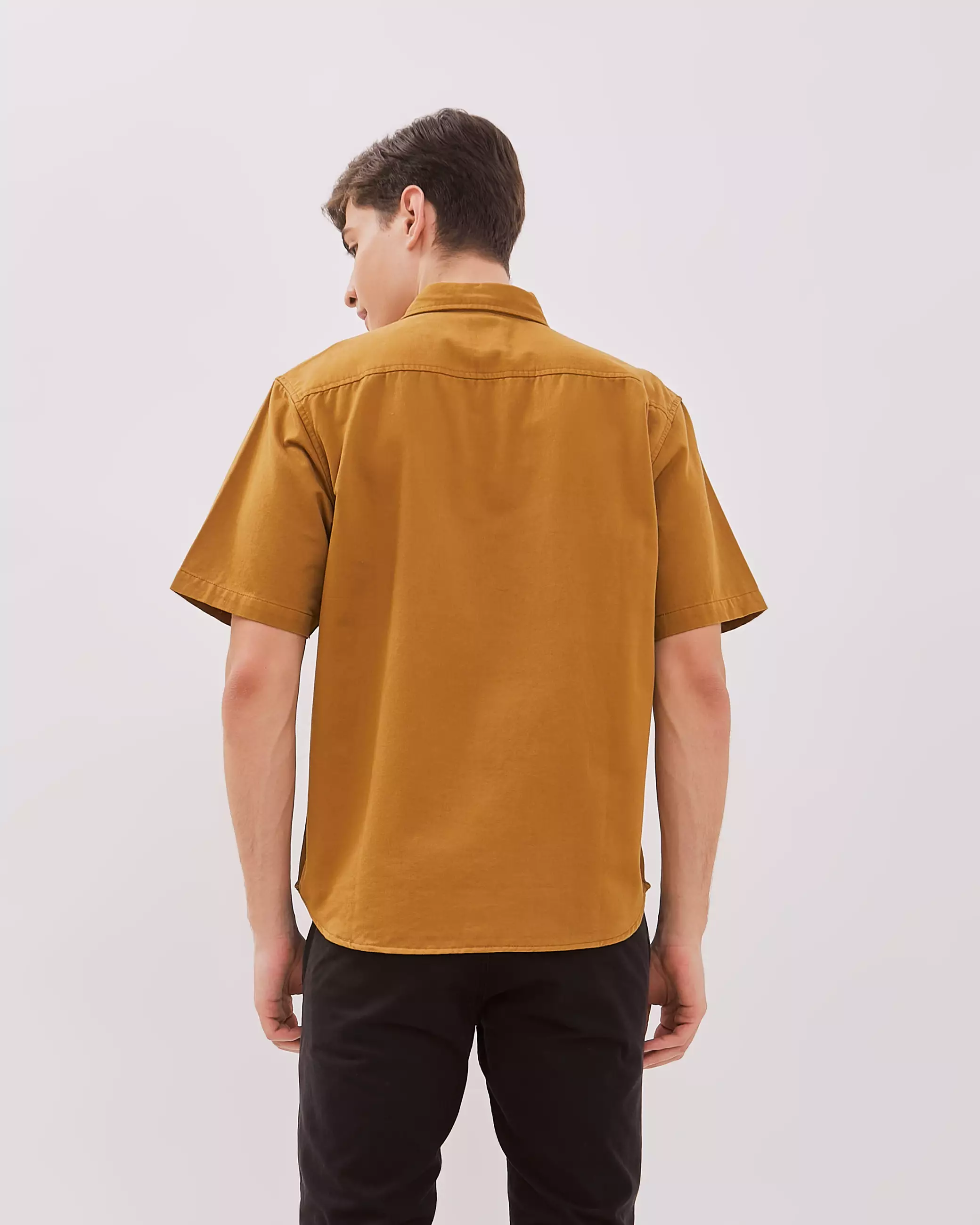 AMK Kemeja Pria Lengan Pendek SHS Jiya Ss Camel
