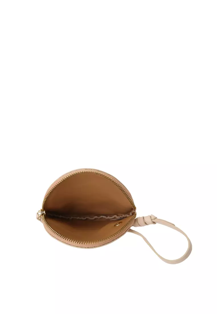 Strap Round Zip Card Case - Pastel Pink