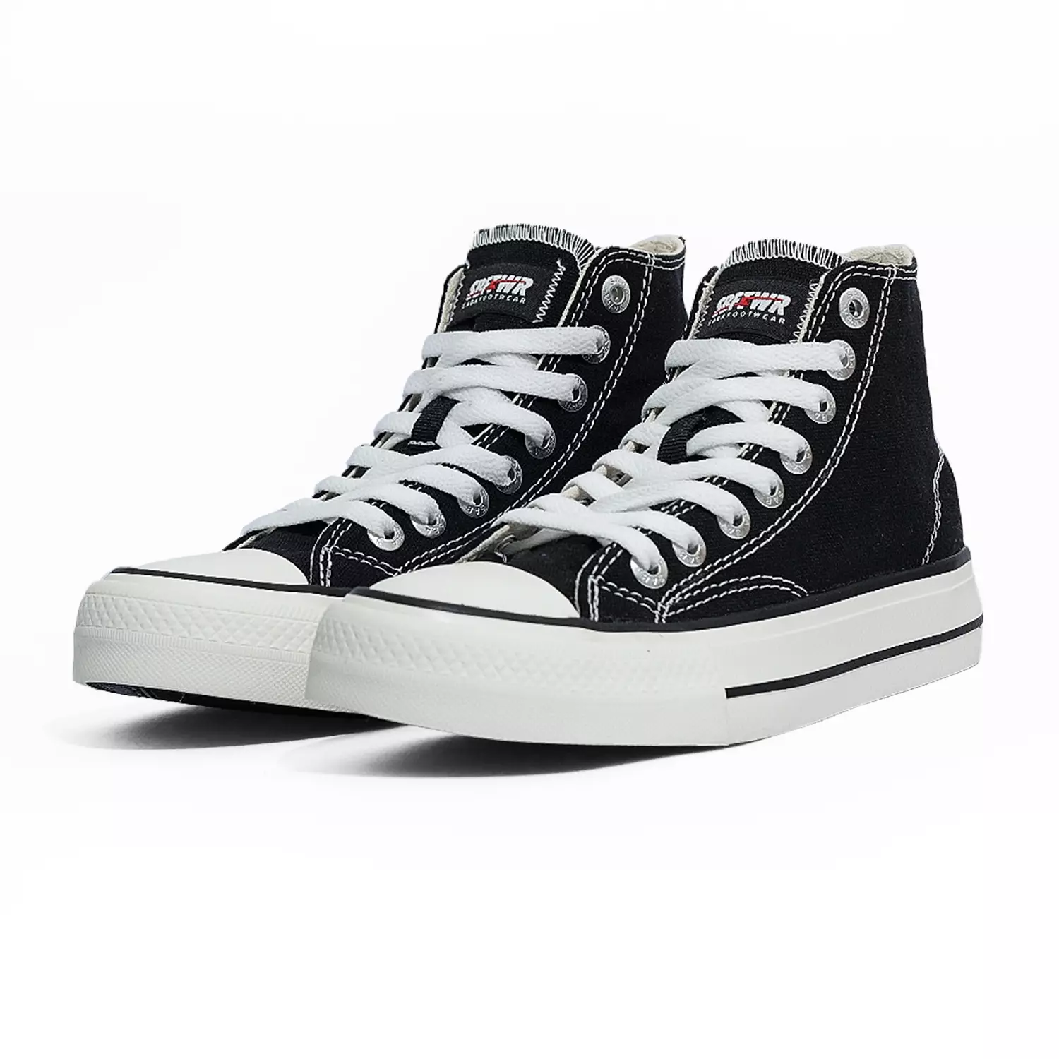 SABA Vintage High Black White LX - Sepatu Sneakers Casual Pria Wanita