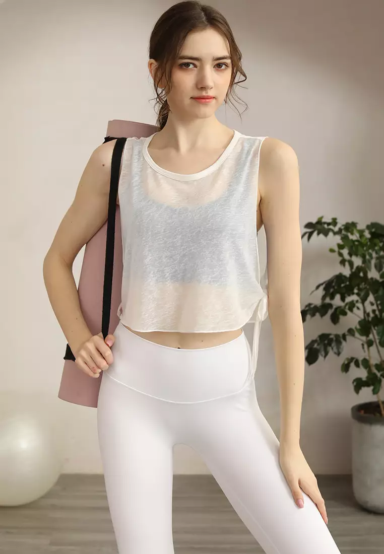 White sale yoga tops