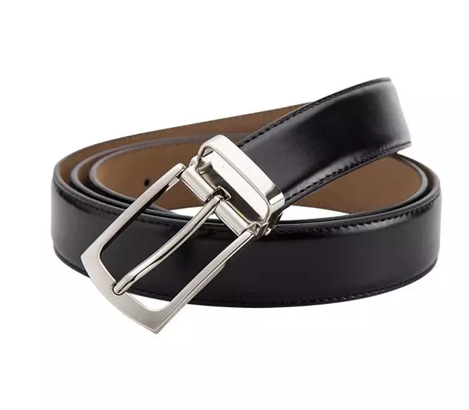 Bison Denim Gesper Ikat pinggang Pria Kulit Sapi Asli W71123- Black