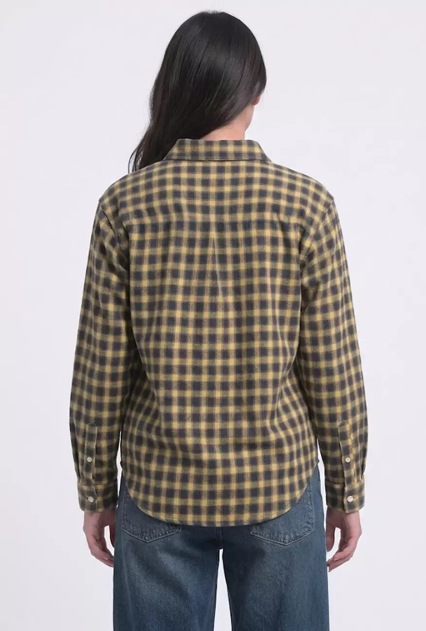 Kemeja Wanita Stacia Navy Yellow