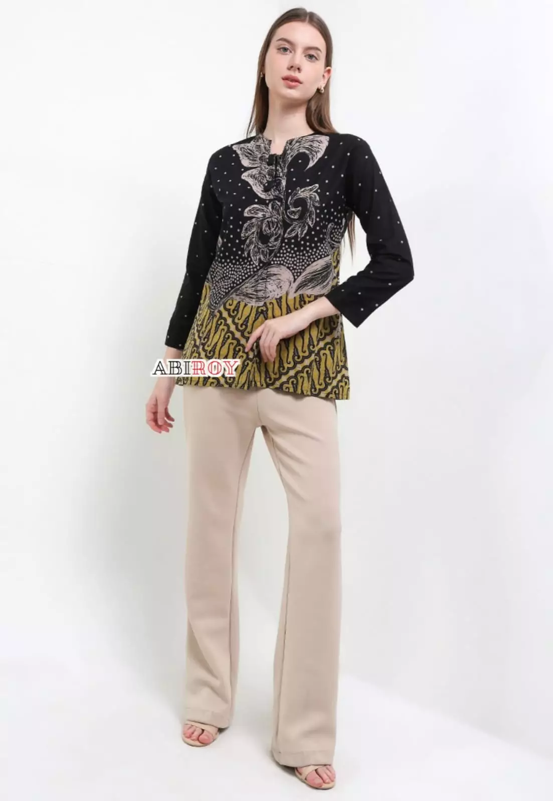 Blouse Batik Paranggodhong Hitam Premium Slimfit Elegant NLN