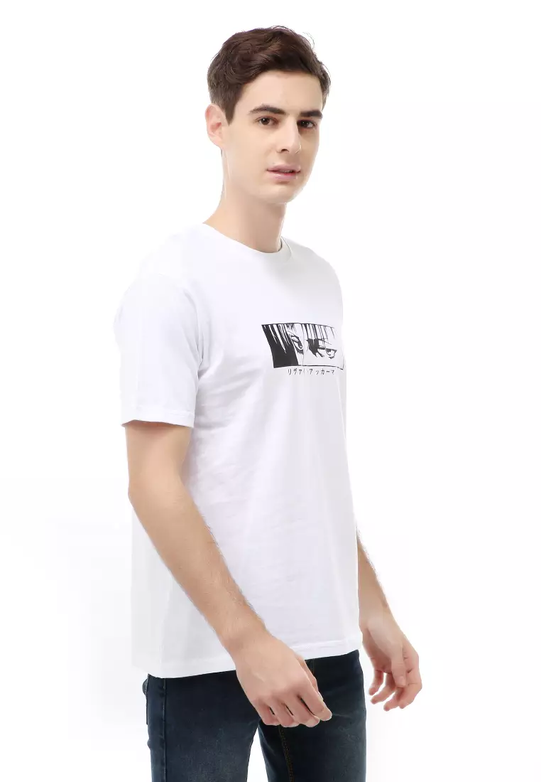 Jack T-Shirt Atasan Kasual Kaos Pria Anime Short Sleeve Material Cotton ORIGINAL - White