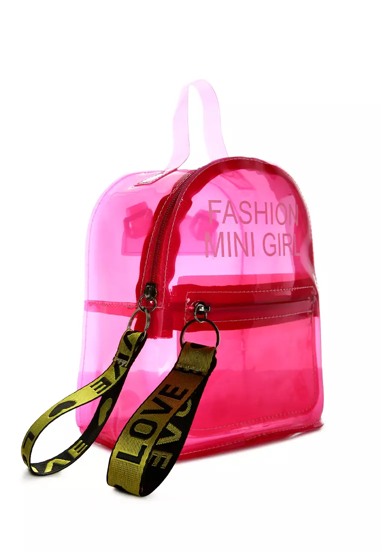 Clear mini backpack pink outlet