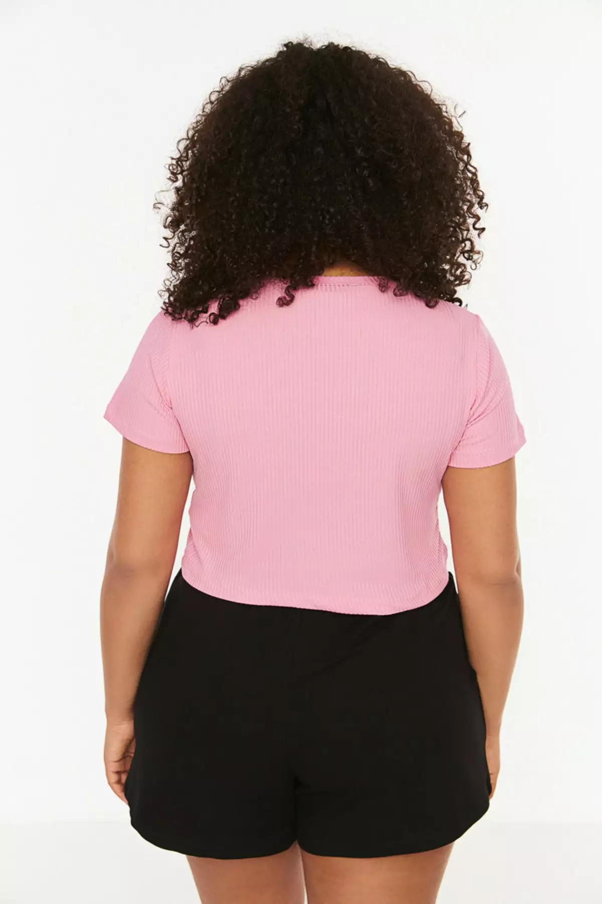 Plus Size Crop Knitted T-Shirt