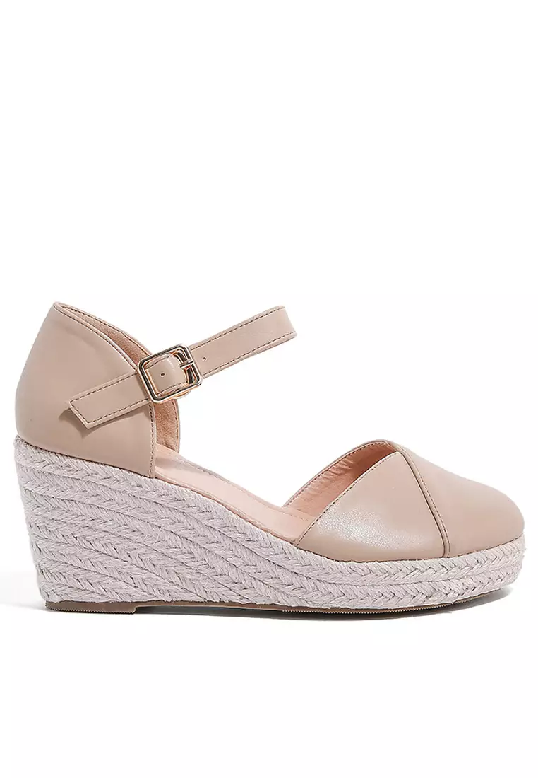 Discount on Twenty Eight Shoes  shoes - SKU: 7.5cm Spliced Faux Leather Wedge Espadrilles Wty158-3