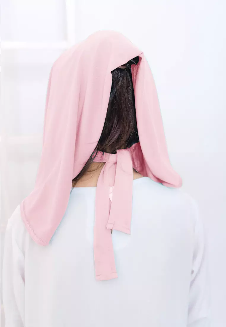Cotton Bee - Hijab Instan Anak | Zura Tali Bergo Non Pad - Icy Pink - S