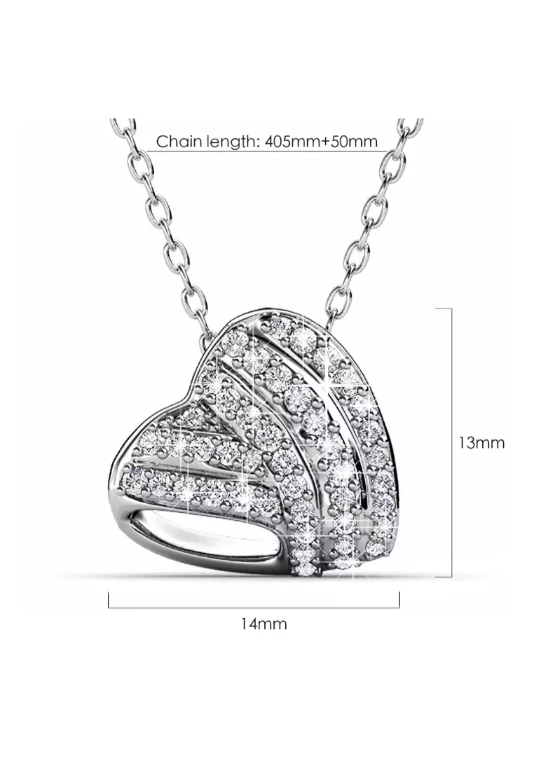 Heart-Shaped White Gold Pendant Necklace Embellished with SWAROVSKI® Crystals