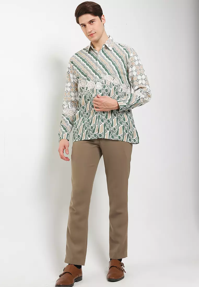Kawungseno Kemeja Batik Premium Pria Casual Modern Lengan Panjang