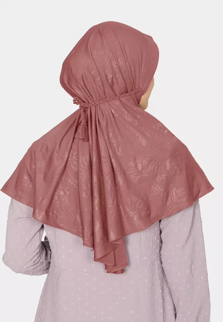 Aisyah Bergo Tali | Hijab Instan Jersey | Kerudung - Mauve