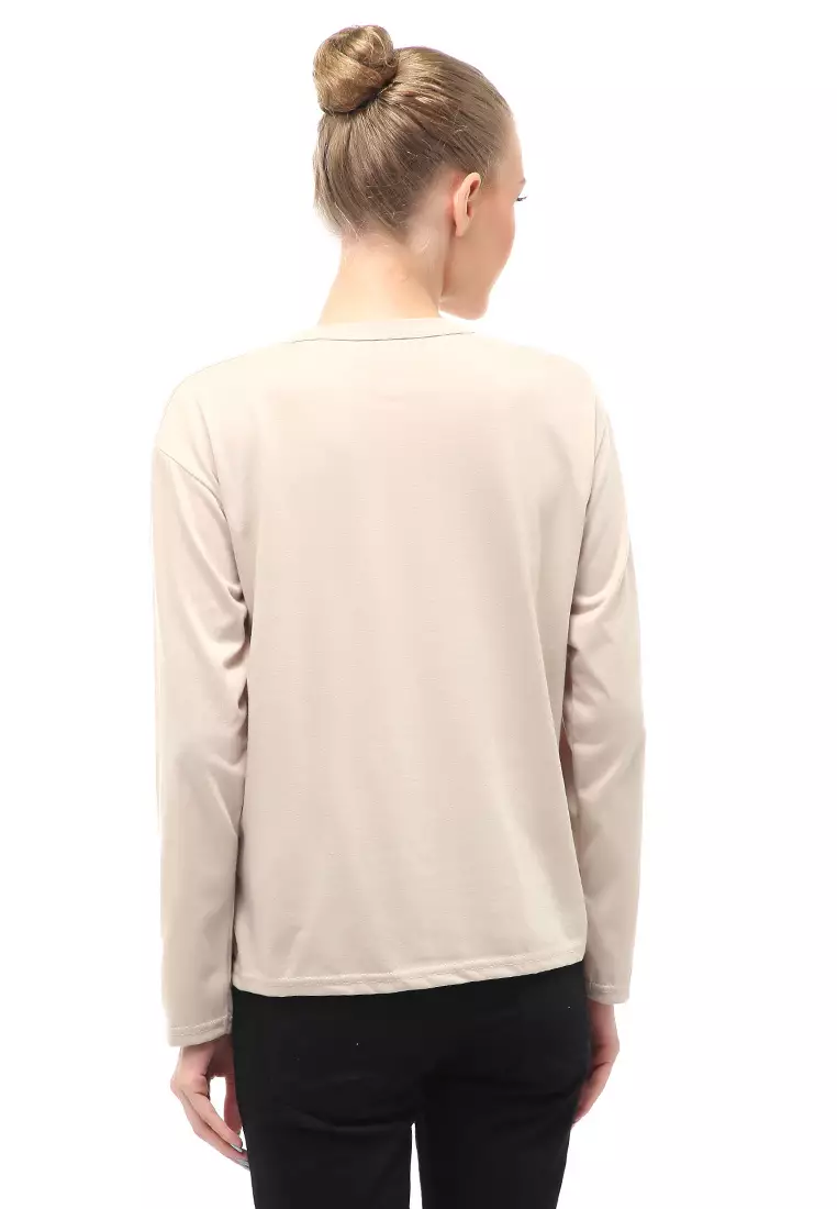 Dreama Kaos Oversized Long Sleeves Atasan Wanita Relaxed Fit - Bepan LYSB