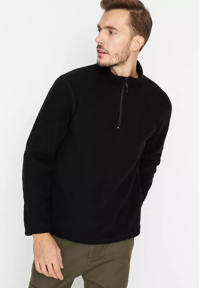 Jual Trendyol Standing Collar Zippered Fleece Sweatshirt Original