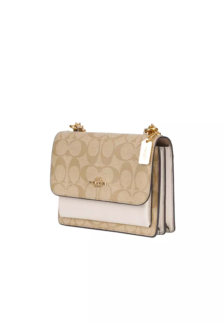 Mini Klare Crossbody Bag In Signature Canvas Light Khaki Chalk C9946