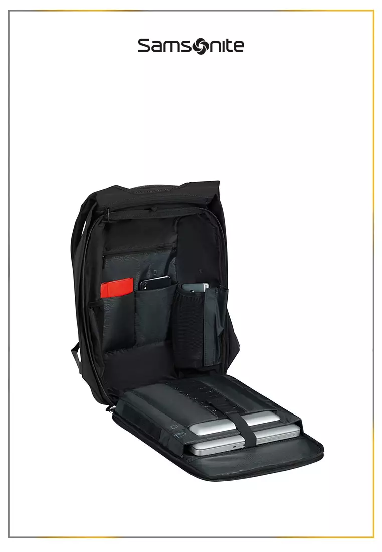 Samsonite Koper Minter Spinner Cabin Black + Securipak 2.0 Backpack 15.6 Inch Black