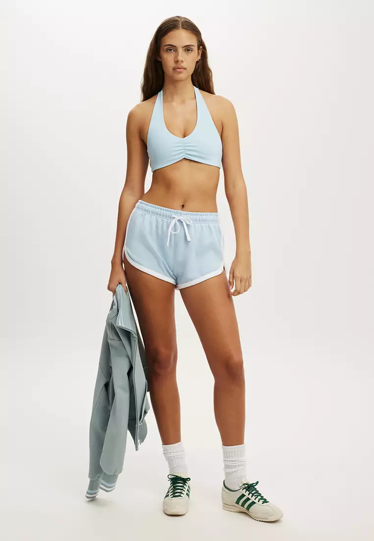 Ultra Soft Scrunch Halter Crop Sports Bra