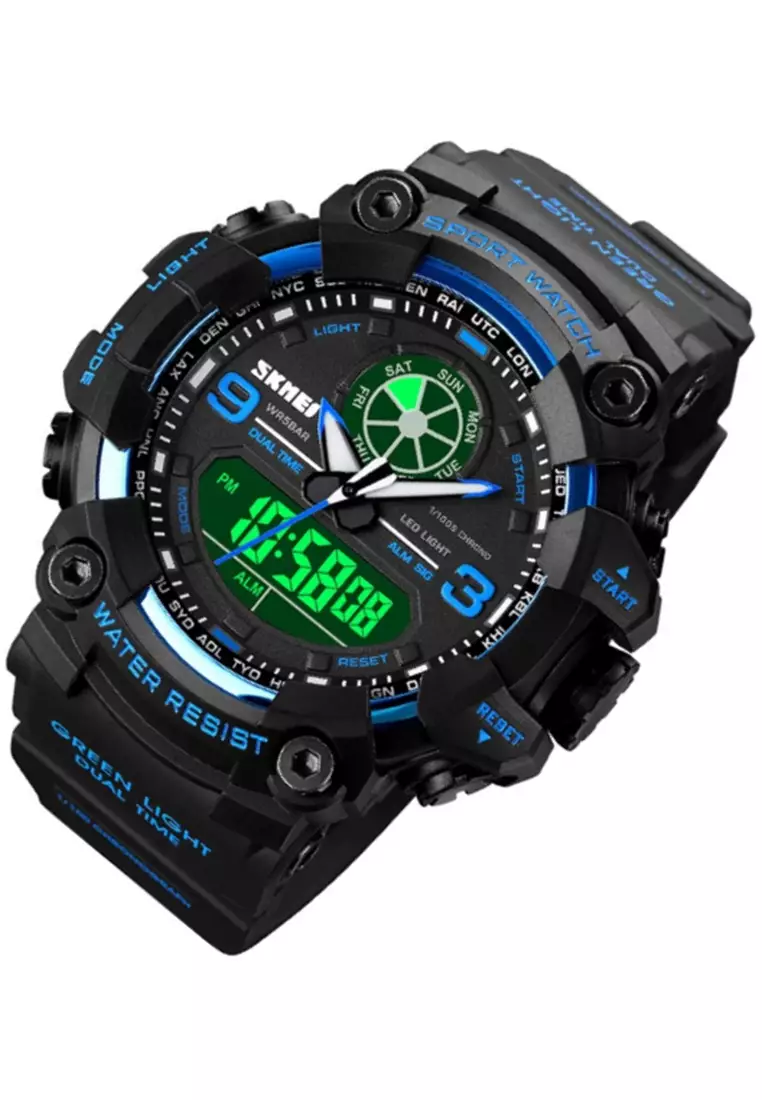 Jam Tangan Digital Pria Waterproof Many Function Strap Tali Material PU Silicone BY92 ORIGINAL