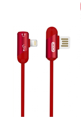 Shop Latest Gadget Xo Nb38 T Type Lightning Charging And Data Cable With 3 5mm Audio Port Online On Zalora Philippines