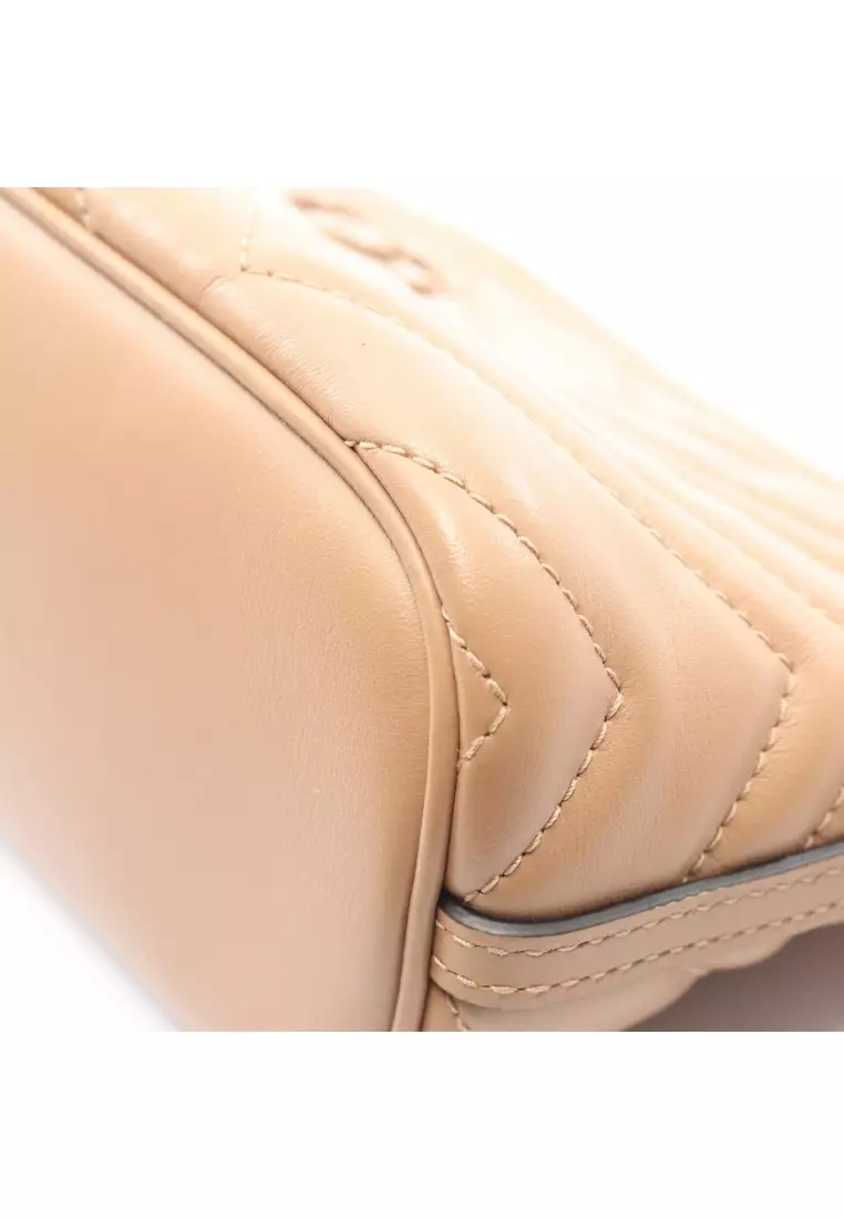 Pre-Loved Gucci GG Marmont Handbag leather beige