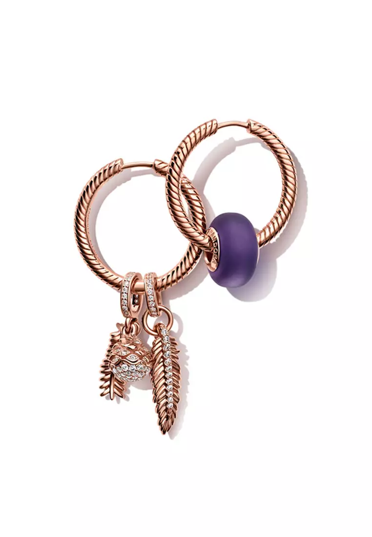 Rose gold hoops shop pandora