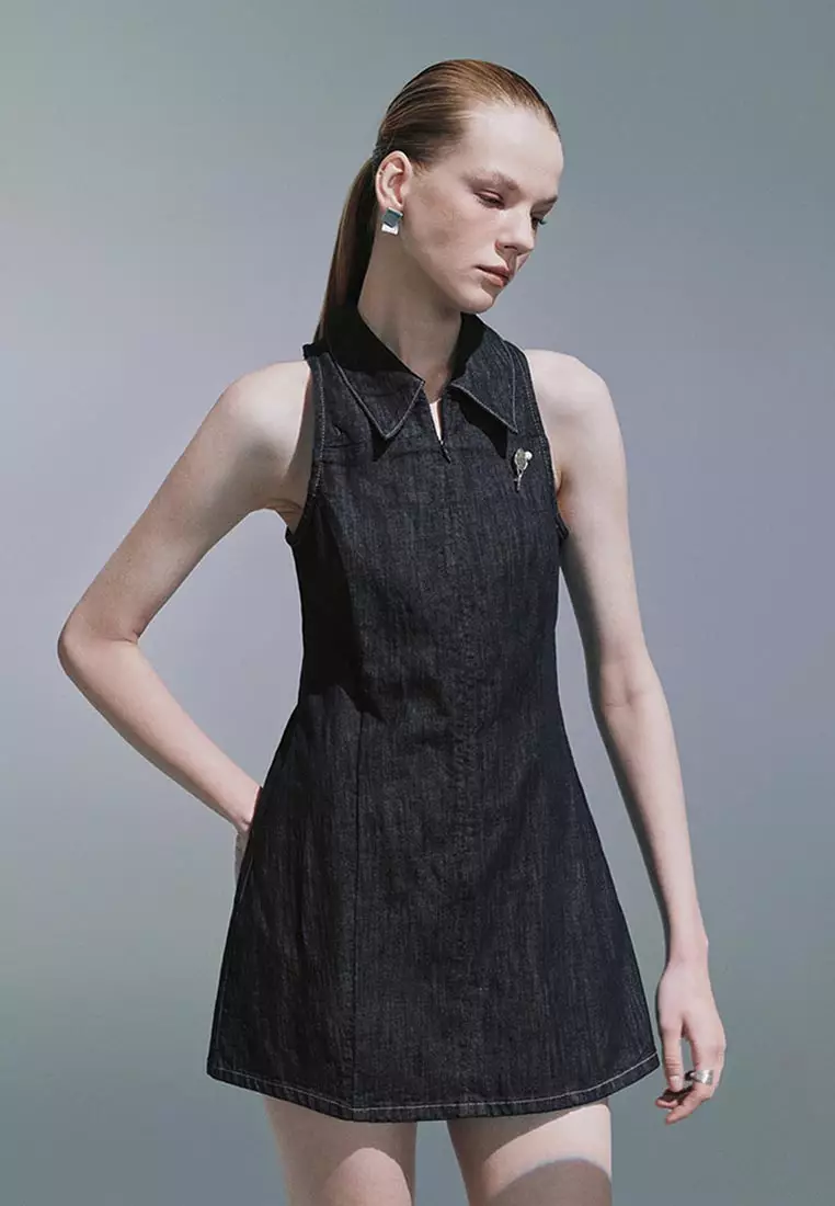 Buy Urban Revivo Sleeveless Shirt Collar Denim Dresses 2026 Online | ZALORA  Philippines