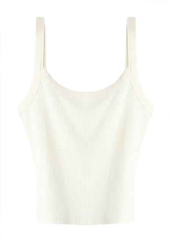 & Other Stories white Ribbed Tank Top AB3ADAA661E332GS_1