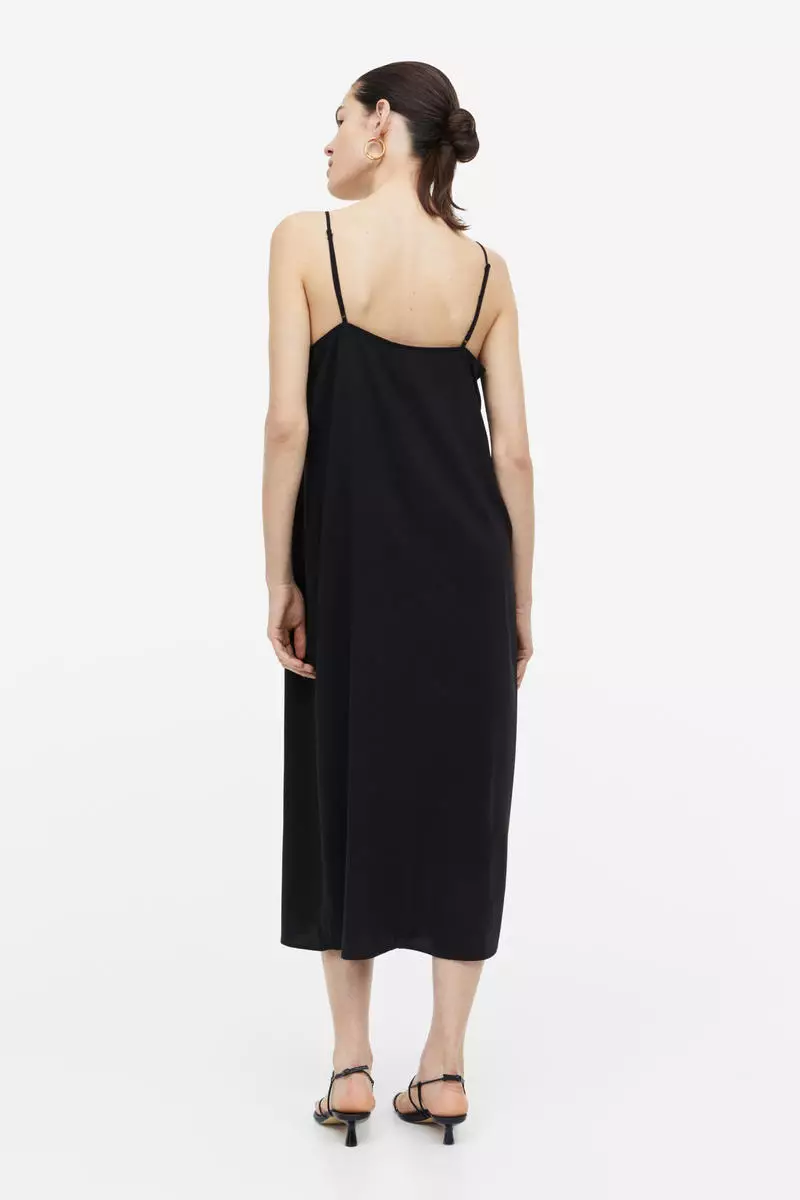 H&m black clearance slip dress