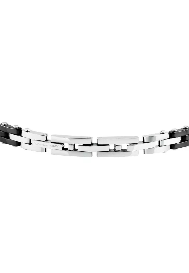 Maserati Jewels 180+35 mm Men's Black Bracelet, Stainless Steel, JM425ATZ64 (Adjustable)