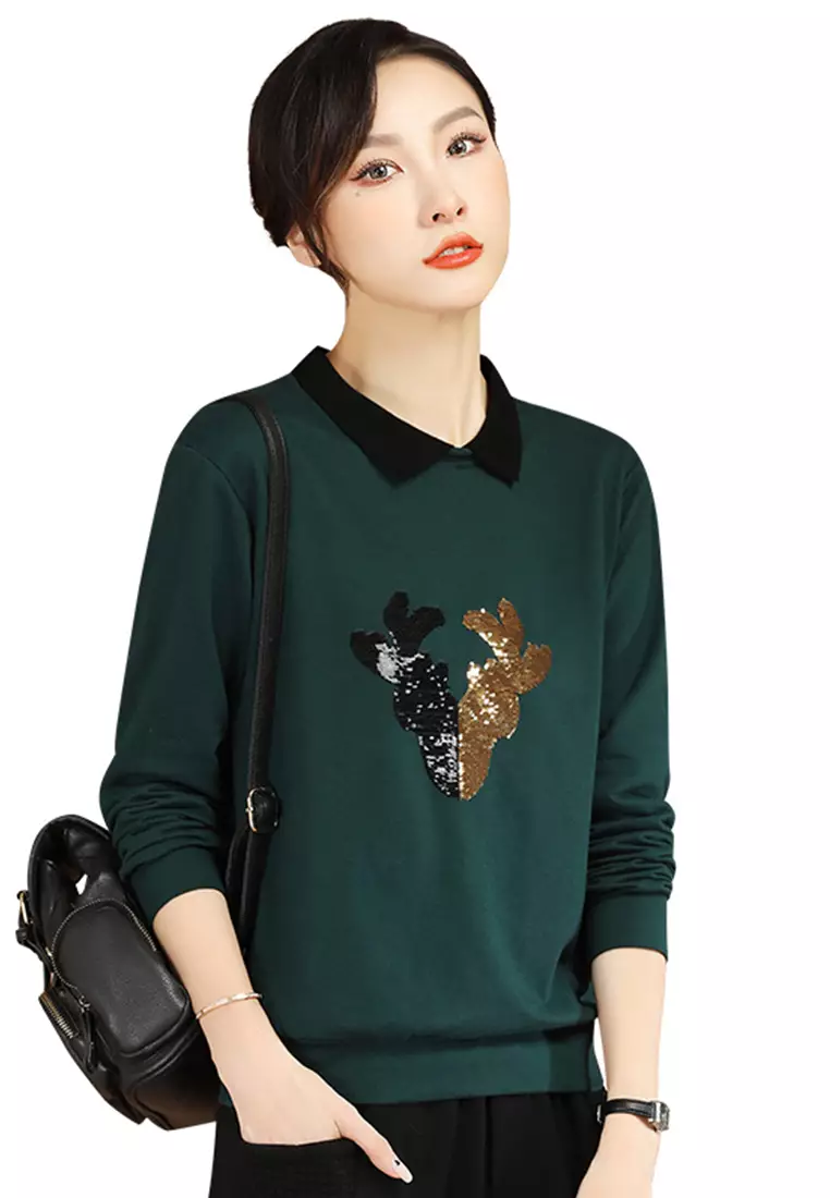 Girls hot sale green sweatshirt