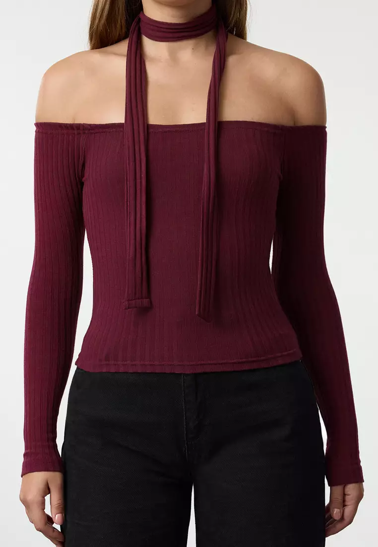 Shawl Detailed Crop Top