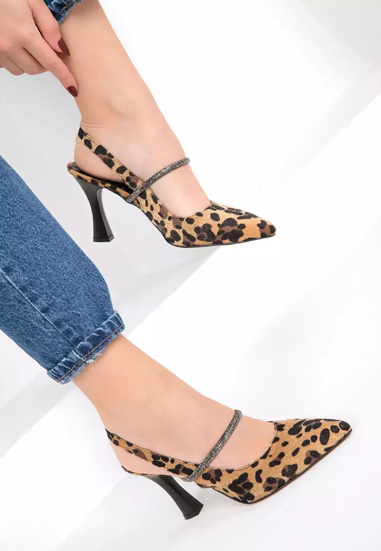 Strap Detail Slingback Heels