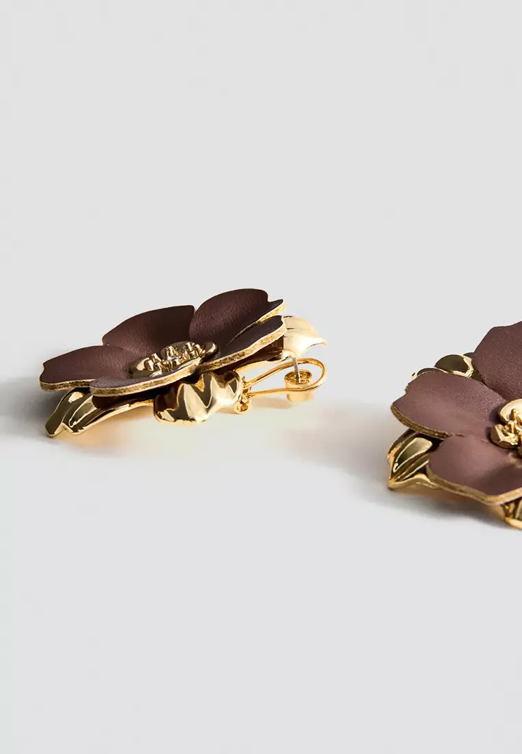 Metallic Floral Earrings