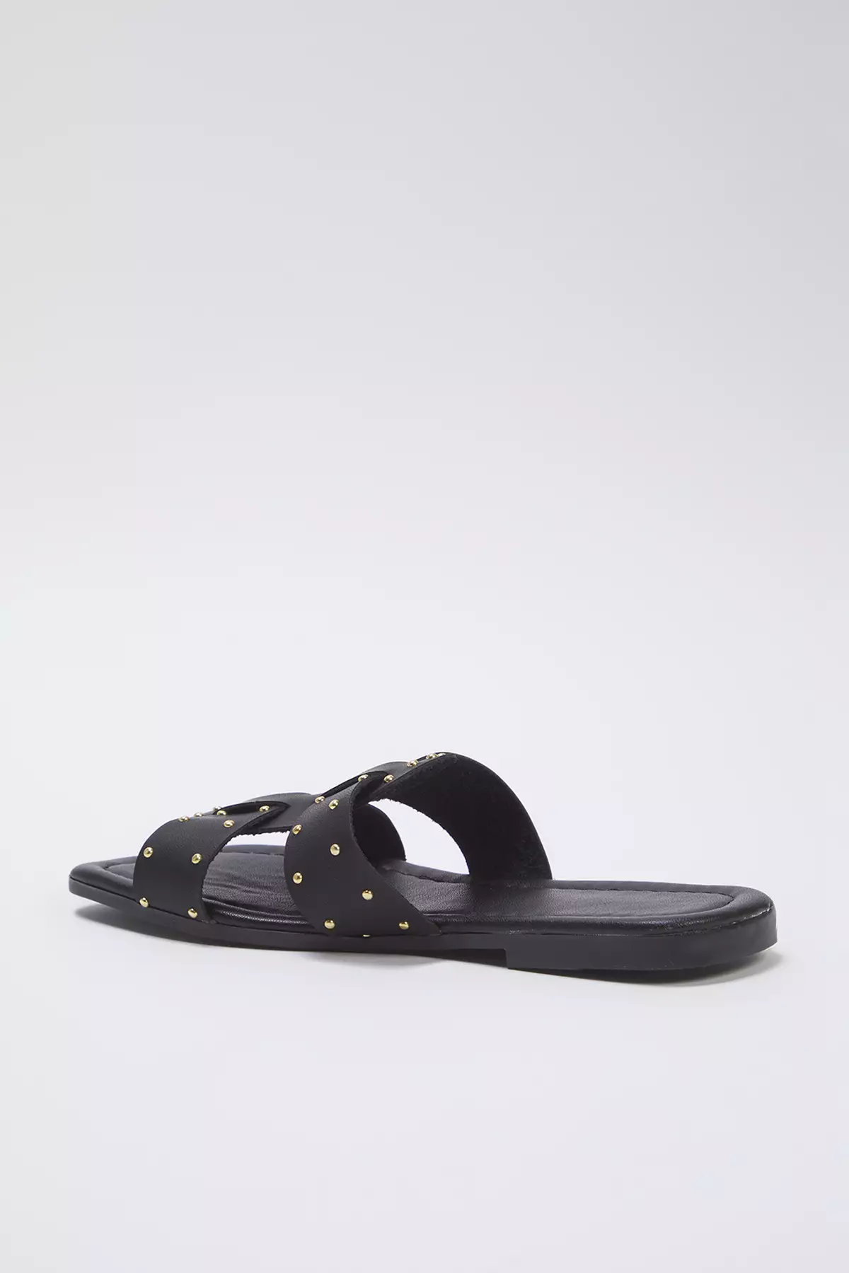 Black Rivet Double Banded Women's Stylish Slippers With Accessories Takss25Te00016