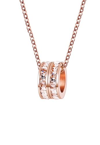 CELOVIS gold CELOVIS - Eloise Twin-Rings Necklace in Rose Gold 422FDACA454C80GS_1
