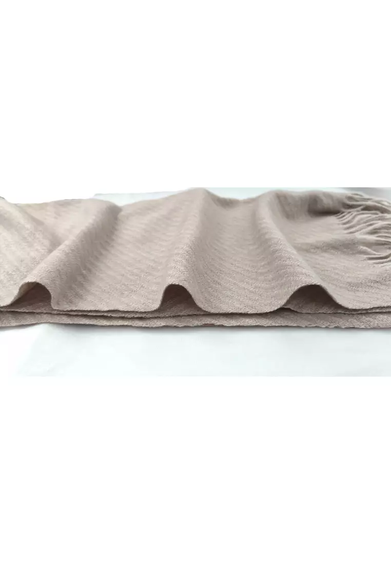 Aksesoris Wanita Twill Cashmere Shawl Pashmina Syal Wanita Khaki